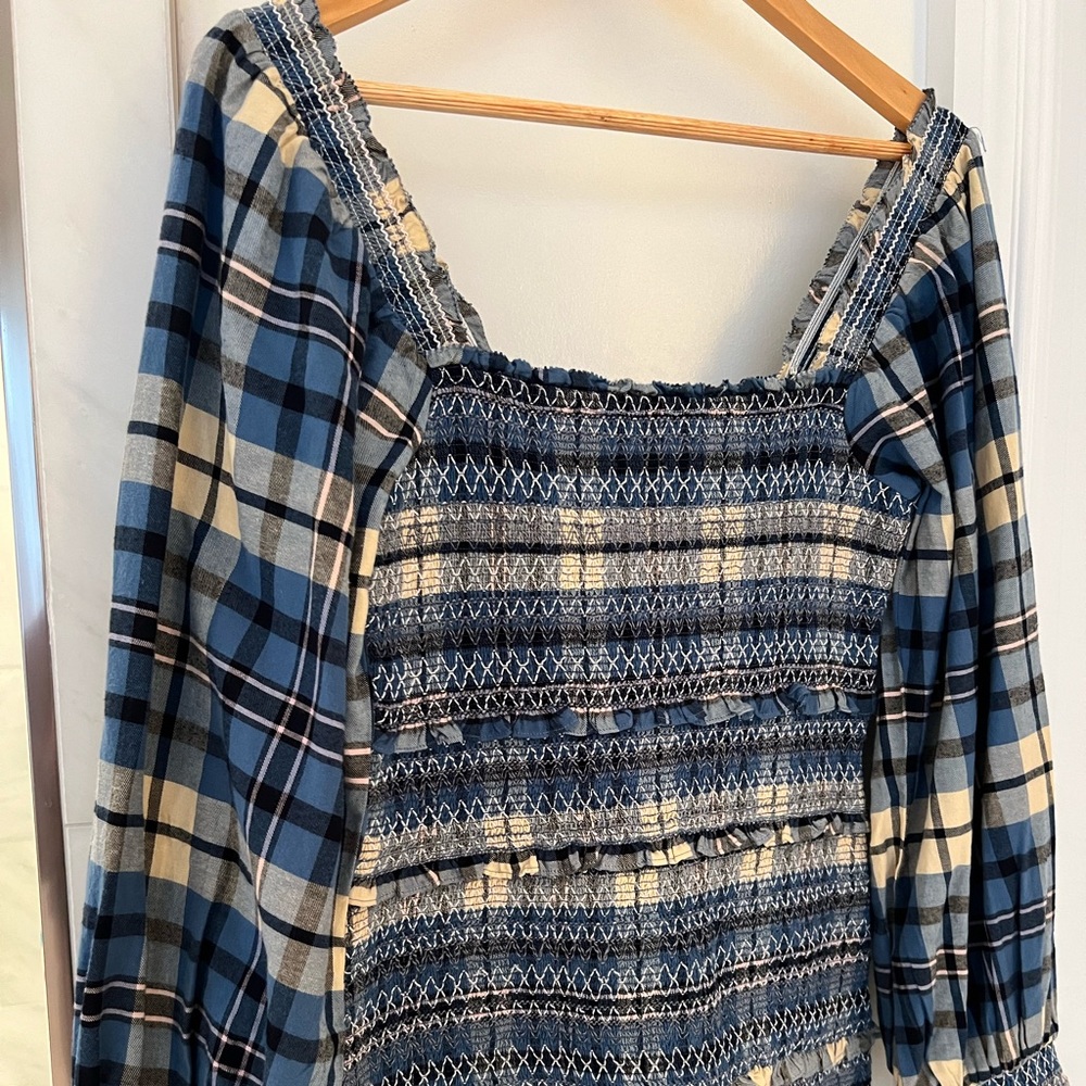 LoveShackFancy Stanley Smocked Plaid Cotton Dress size M - Picture 2 of 3